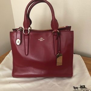 Coach Red Leather Handbag Purse